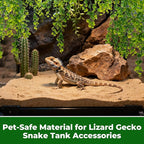 RAINFLOW 2PCS Fake Hanging Plants Reptile Habitat Vines – Artificial Terrarium Plants with Iron Stem, UV Resistant Faux Vines for Bearded Dragon Gecko Snake Turtle Tank Enclosure Decor Indoor Outdoor