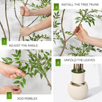 GarveeHome Artificial Plants Indoor,7 ft Tall Faux Floor Plant in Pot, Nandina Artificial Tree with White Planter for Home Decor Office Living Room