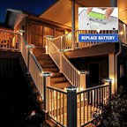 VOLISUN Solar Post Cap Lights: 12 - Pack Outdoor Deck Post Cap Lights Black for Dock Fence Waterproof 2 Color Modes,4x4/6x6 Wooden/Vinyl Posts
