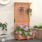 Giantex 2 Pcs Raised Garden Bed with Trellis & Roof, 72.5" Wooden Garden Bed, High Trellis for Plant Flower Climbing Pot Hanging, Indoor & Outdoor Planter Box for Yard, Garden, Balcony