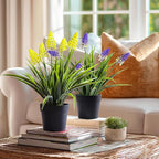 3 Pack Fake Small Plant in Pot Artificial Potted Flowers for Home Decor Fake Flower Plant Greenery Mini Faux Plant for Indoor Bedroom Living Room Office Shelf Bathroom Farmhouse Decor (Type 2)