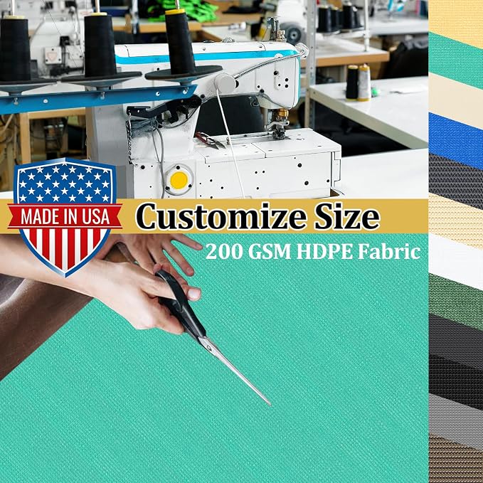 Shade&Beyond Customized Size 90% Sun Shade Cloth with Grommets, 8' X 16' Pergola Shade Cover Canopy, Mesh Tarp Sun Screens for Patio, Outdoor, Garden, Backyard GN01, Turquoise