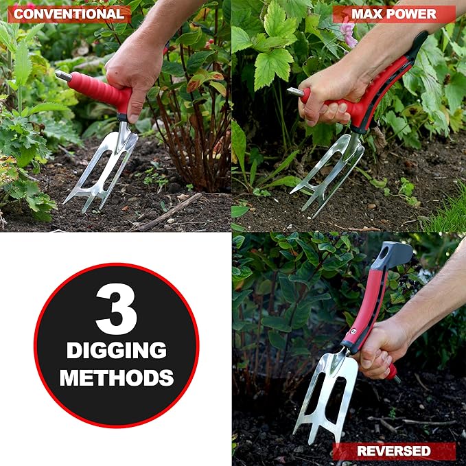 Roamwild Multi-Digger Dual Grip Garden Hand Fork Cultivator & Weeder (Hand Fork/Cultivator)