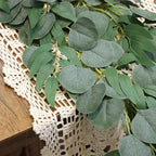 Mizii 2 Strands Artificial Vines Eucalyptus Garland 79" Fake Vine with Silk Green Leaves Faux Hanging Plants Greenery Decorations for Bedroom Table Centerpieces Party Wedding Room Decor (Eucalyptus)