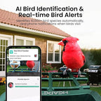 HEAPETS Bird Feeder with Camera Solar Powered, 3K HD Video, AI Bird Recognition, Auto Capture with Instant Notifications, IP65 Weatherproof, Gifts for Fathers Day, Brown