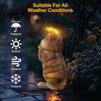 Solar Garden Decor Outdoor Statues Cat - Lawn Decor Statue for Patio, Balcony, Yard Ornament - Unique Gifts for Housewarming, Birthday, Christmas (Yellow)