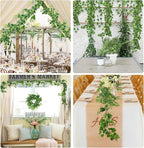 RECUTMS Artificial Vines Ivy Garland 2Pcs 6Ft Fake Hanging Vine Plants Faux Green Grape Leaves Greenery Indoor Outdoor Home Office Garden Wedding Jungle Beach Birthday Party Arch Table Spring Decor