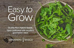 Gardeners Basics, Bloomsdale Spinach Seeds for Planting is A Great Heirloom, Non-GMO Vegetable Variety- Great for Indoor, Outdoor and Hydroponics Gardening