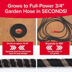 Pocket Hose Copper Head w/New Pocket Pivot Expandable Garden Hose 150FT, AS SEEN ON TV, Swivels 360°, Advanced Tri-Tex Tubing & Force Field Jacket, 3X Stronger, Lead-Free, No-Kink, Anti-Burst w/APT