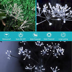 JJGoo Solar Garden Lights, New Upgraded 2 Pack Solar Swaying Starburst Light, Waterproof Fireworks Outdoor Lights, Yard Patio Pathway Decoration, White
