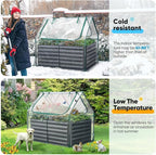 Quictent Raised Garden Bed Galvanized Raised Beds for Gardening Vegetables with Cover 4x3x2 ft Tall Metal Planter Box Outdoor Use (Clear)