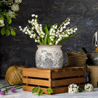 Vintage Planter Large Ceramic Plants Pot Grey Flower Crack Cottage Scroll Vase Flower Vase Pot Indoor Plants Home Kitchen Decor Farmhouse Antique Decorative Gift
