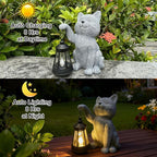 YODY Garden Statues Outdoor Garden Decor: Cat Statue with Solar Lantern for Yard Art Lawn Ornaments Porch Patio Balcony Home House - Birthday Gifts for Grandma Mom Women