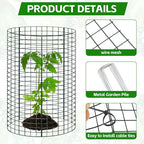 18 pcs 24"x 12" Large Wire Plant Protectors Cages to Keep Animals Out,6 Pack Mesh Plant Cage Chicken Wire Cloche with Ground Stakes and Nylon Ties Protect Plants,Garden,Shrubs and Vegetables(set of 6)