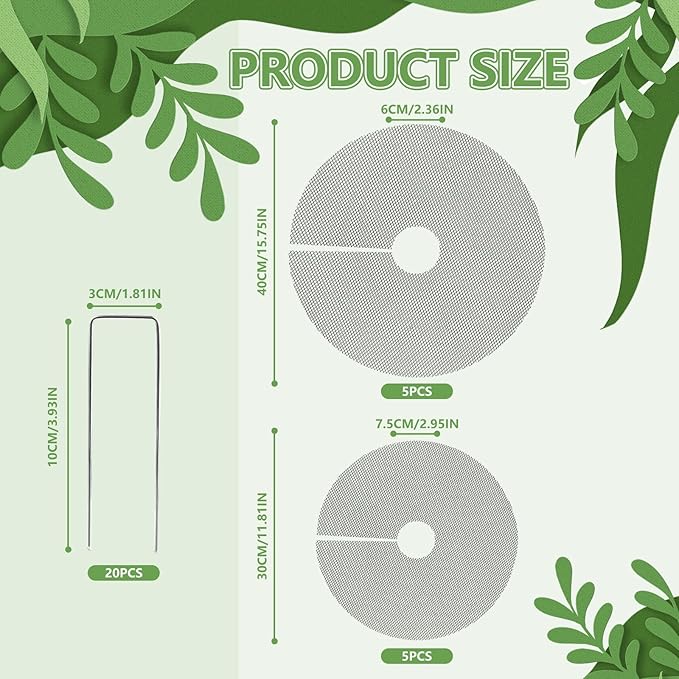10Pcs Plant Pot Grids, Plant Protector from Cats, Cuttable Breathable Soil Covers Protectors from Animals, Reusable Mesh Guard for Indoor Outdoor Potted Plants & Garden