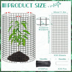 10 Packs 24"x 12" Large Wire Plant Protectors Wire Plant Cages Mesh Plant Cage Chicken Wire Cloche with Ground Stakes and Nylon Ties Protect Plants,Garden,Shrubs and Vegetables from Animals-30PCS
