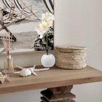 Artificial White Phalaenopsis Orchid Bonsai Faux Potted Plant Lifelike Tabletop Fake Flower Ornament Home Decor for Living Room Office
