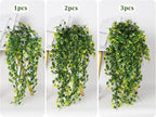 RECUTMS Artificial Plant Fake Plants Artificial Hanging Plants Faux Ivy Plant with Yellow Leaf Fake Hanging Plant Indoor Decoration House Party Garden Room Wall Decor（Yellow）