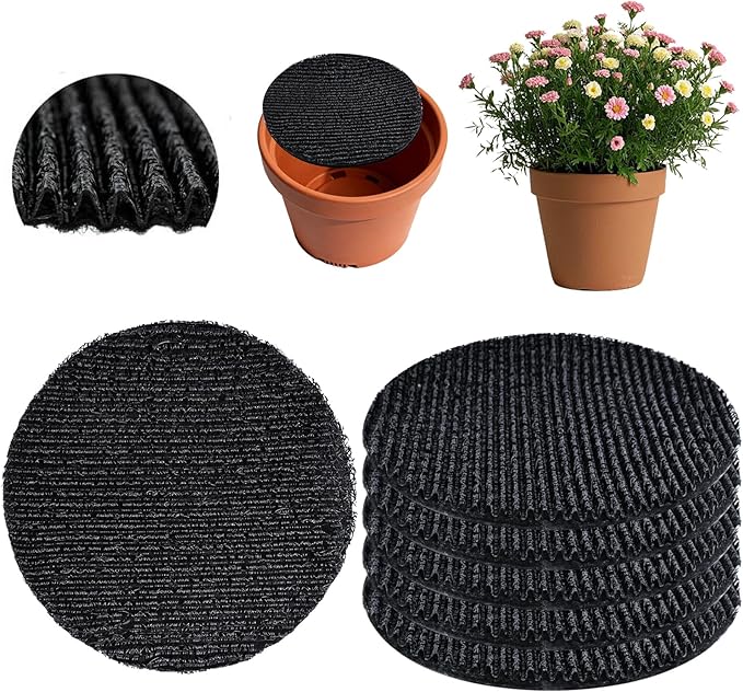 3Pcs 12inch Round Pot Mesh Drainage Discs Double Layer Plant Pot Hole Insert Pads Cutable Bonsai Pot Bottom Grid Mat Mesh Reusable for Indoor Outdoor Potted Plant Prevent Soil Loss Keep Roots Healthy