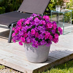 INXUGAO Artificial Flowers for Outdoors Decoration, 5 Bundles Faux Hydrangea UV Resistant Fake Arrangements Plants for Indoor Outside Garden Front Porch Spring Summer Decor, Purple