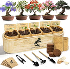 LUOJIBIE Bonsai Tree Kit for Beginners - Unique DIY Japanese Bonsai Trees,Crafts for Adults, Ideal Gardening Birthday Gift for Women & Men,Complete Indoor Plant Kit