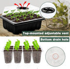 ZeeDix 10 Set Seed Starter Tray Kits, 10 Pack Seed Trays with 150 Pack Coco Coir Pellets, Adjustable Humidity Germination Tray with Dome Lids for Indoor Plants, Mini Greenhouse for Vegetables Garden