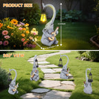 Solar Garden Elephant Statue with LED Lights, Outdoor Yard Decor for Lawn Patio Home, Mother’s Day Birthday Gifts for Women, Unique Garden Gift