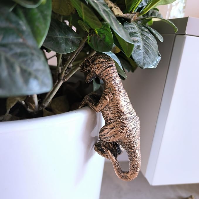 Tortoise Figure for Plant Pot Hanger, Dinosaur & Tortoise Pot Hanger- Cute Animal Shaped Pots, Plant Buddy Decorations for Outdoor Planters (Tortoise and Dinosaur)