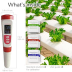 4-in-1 pH Meter TDS EC Meter for Hydroponics Growing System, Digital Water pH Tester for Hydroponic Nutrient Plant Food Solution, DWC Setup and Indoor Garden, Compatible with Aerogarden