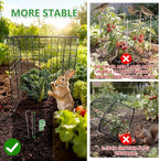 Garden Wire Cloches For Plants Extra Large 13.2" X13.2" X16.7" Rustproof Plant Cages For Outdoor Plants Protectors From Animals With Openable Top Cover & Stakes Plant Cages To Keep Animals Out (2 PCS)