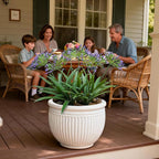 Artificial Flowers Plants for Outdoor Planters 8 Bundles Purple Flower Large Spring Summer 18.9 in Look Real Plasic Plant for Front Porch