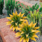 Ttranewsoo Artificial Agave Plants,Large UV Resistant Fake Agave Planters for Indoor and Outdoor Decorating Tropical Plant Succulents Greenery Indoor Decor (2Pack,18" Yellow)