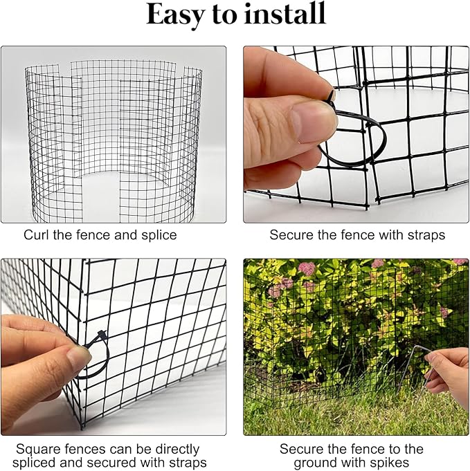 24 PCS Round Plant Protector from Animals, 8 Pack 12'' x 12'' Metal Plant Cages，24Pcs Metal Mesh to Keep Animals Out, Garden Protection Bunny Barricades, Wire Plant Protectors for Rabbits Chicken Duck
