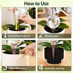 NiHome Plant Self-Watering Globes for Busy Individuals & Travelers, Long-Lasting Moisture Consistent Dripper Spike for Indoor & Outdoor Plants, Adjustable Flow Valve Easy to Refill & Maintain (2-Pack)