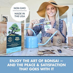 Garden Republic Bonsai Tree Kit - Mini Bonsai Seeds, 4 Types - Seed Starter Plant Growing Kit - Potting Soil Jute Bags Pruning Shears Tool and Plant Markers