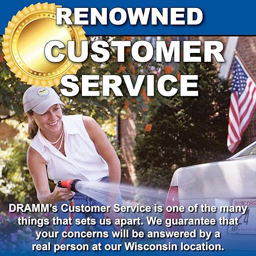 Dramm Heavy Duty Brass Jet Spray Hose Nozzle – High Pressure Garden Hose Attachment for Cleaning Patios, Walkways & Gutters