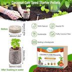 Legigo 50 PCS 35mm Coco Coir Pellets Seed Starter Pods, Compressed Seed Starting Coconut Coir Pellets Soil Plugs for Seedlings, Seeds Plant Starter Pods for Garden Planting Herbs Flowers Vegetables
