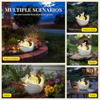GIGALUMI Porch Goose Statue 6.7", Solar Garden Statues for Outside,Solar Goose Decor Outdoor,Animal Figurines,Porch Goose Statue for Porch Garden,Yard,Patio,Lawn and Birthday Gifts for Mom Women