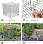 Small Wire Plant Protectors, 10 Pack 12" Square Plant Protectors from Animals Mesh Plant Cage Chicken Wire Cover for Protect Plants, Garden,Shrubs and Vegetables from Animals