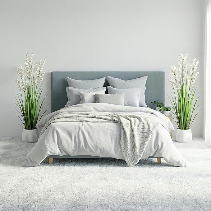 Fake Plants Home Decor Fake Flowers Artificial Plants Outdoor Tall Grass Plant Artificial Pampas Grass Decor Artificial Plants Indoor Fake Grass Living Room Decor Artificial Grass 36“2PCS White