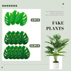 Der Rose 2Packs 28'' Fake Plants Tall Artificial Monstera Faux Plants Indoor for Living Room Home House Decor