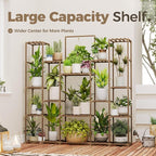 Bamworld Plant Shelf Indoor Hanging Plant Stand Outdoor Large Plant Shelves Tall Flower Holder wooden plant stand for Multiple Plants Plant Rack for Living Room Balcony Decor Garden Clearance Deals 17 Pots Plant Table