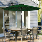 AreShark 9 FT Patio Umbrella for Outdoor, Outdoor Table Umbrella with Push Button Tilt and Crank, Outdoor Patio Umbrellas with 8 Sturdy Ribs for Market, Garden, Pool (Dark Green)
