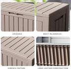 90 Gallon Waterproof Resin Deck Box, UV Resistant Outdoor Storage for Garden, Patio, Porch, Delivery（Black，80 Gallon）