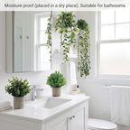 Artificial Hanging Plants 5 Pack – Small Fake Potted Ivy Plants for Indoor or Outdoor Décor, Wall Shelf Home Office Room Decoration, Realistic Faux Plants with Planters