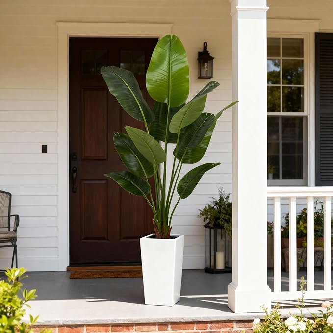 Aveyas 6ft Artificial Bird of Paradise Tree for Home Decor, 6 Feet Faux Floor Plant Fake Silk Banana Leaf Tropical Trees with Pot for Indoor Outdoor House Living Room (6 ft Tall Including Raised Pot)