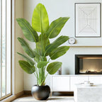 Lifelike Bird of Paradise Artificial Plant,5ft Faux Banana Leaf Tree with 12 Trunks - Perfect Indoor Silk Floor Plant for Home Decor in Living Room, Office, and Bedroom 1Pack