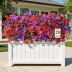 Alupssuc 20 Bundles Artificial Flowers for Outdoor Indoor Decoration, UV Resistant No Fade Fake Plants Eucalyptus, Colorful Faux Spring Flowers for Outside Yard Porch Patio Garden Home Window Box