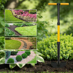 COSITA Edger, Edger Lawn Tool with 41-inch T Handle, Manual Half Moon Hand Edger for Grass, Metal Saw Tooth Garden Edger with Long Handle for Sidewalk, Yard Edging & Trimming