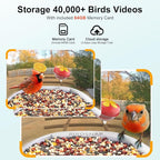 birdsnap® PAV-Bird Feeder with Camera,2K HD with 64GB Card, AI Identify Smart Bird House Cam Solar Panel,Live Stream,Motion Detection,Auto Record Video for Backyard Outdoors,Ideal Gift for Bird Lover